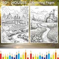 50 Häuser Malbilder zum ausdrucken