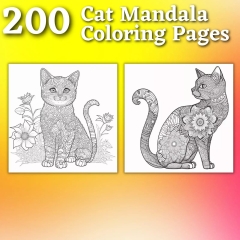 200 Katzen Mandala Ausmalbilder zum ausdrucken